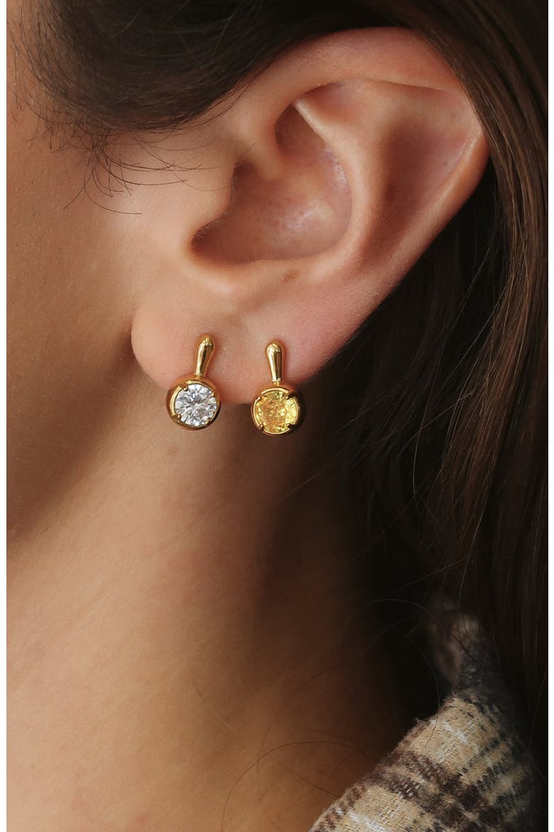 The Clement Earrings, Alternate, color, Peridot / Gold / 8mm