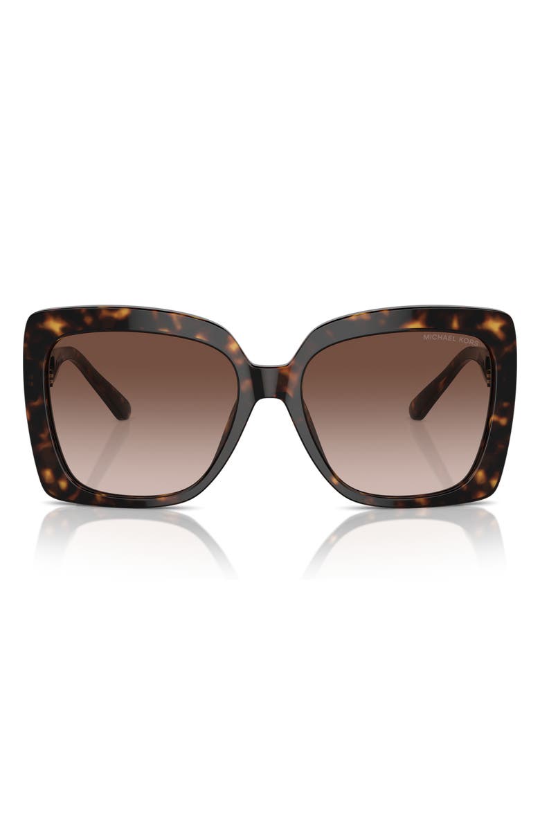 Michael Kors Nice 57mm Gradient Square Sunglasses, Main, color, Dark Tortoise / Brown Gradient
