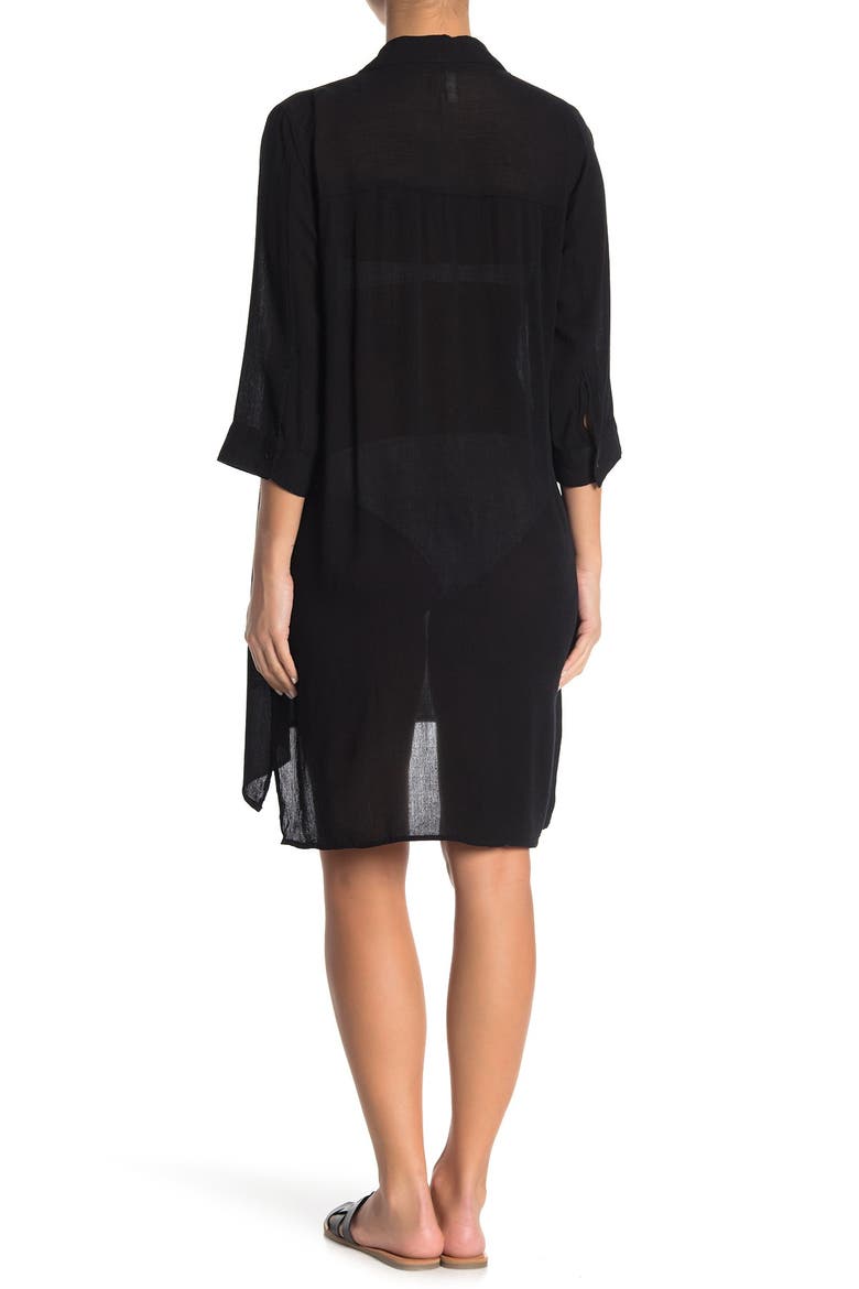 Boyfriend Cover-Up Shirt, Alternate, color, BLACK