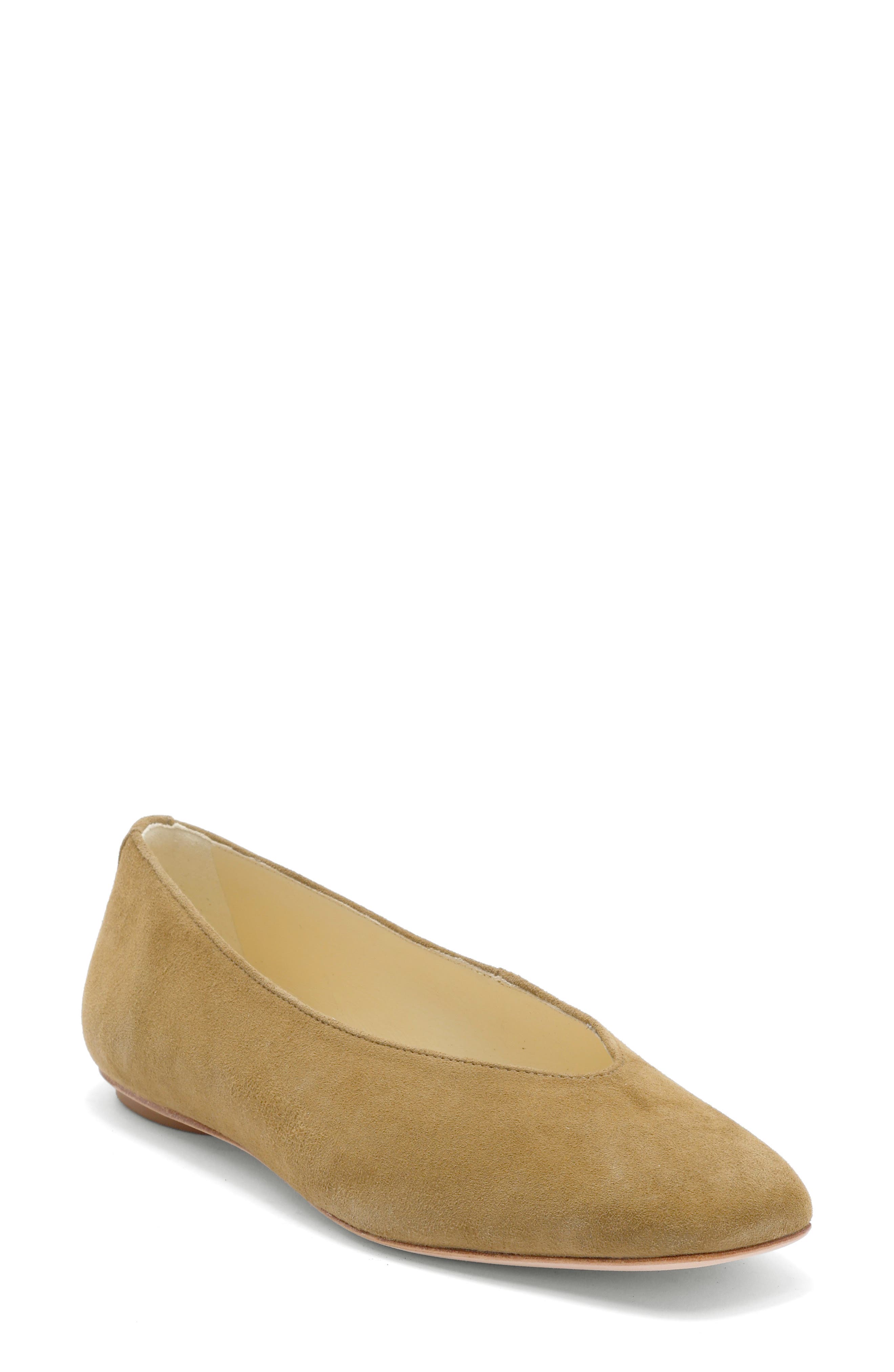 Reformation Prudence Ballet Flat, Main, color, Bog Suede