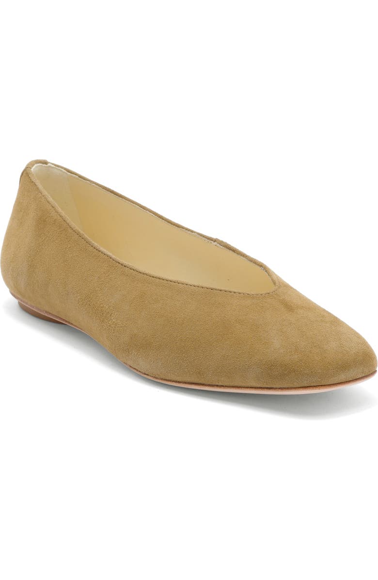 Reformation Prudence Ballet Flat, Main, color, Bog Suede
