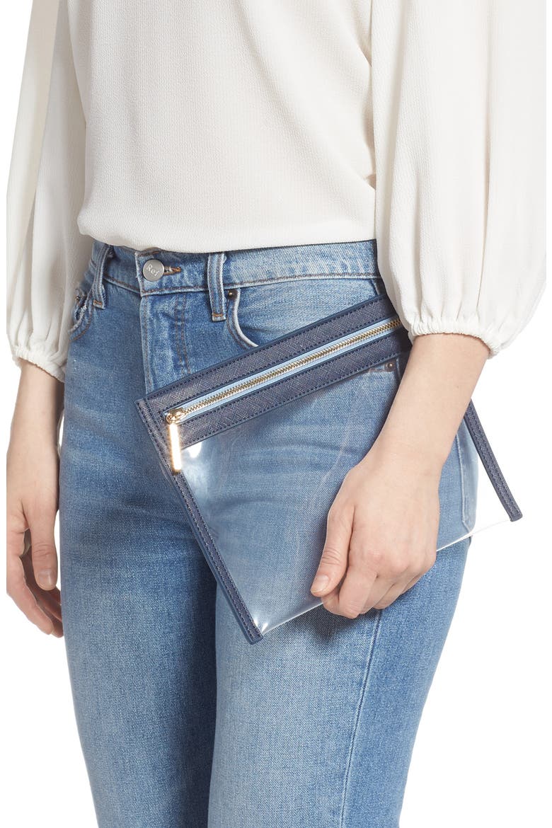 Small Clarity Clutch, Alternate, color, NAVY