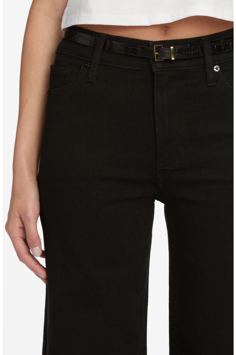 Pixie Le Slim Palazzo High Waist Wide Leg Jeans, Alternate, color, BLACK