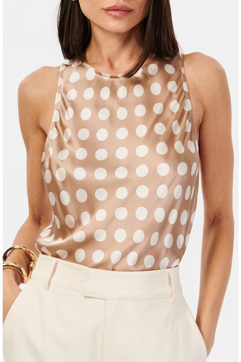 Floriana Racerback Silk Tank, Main, color, MACRO DOT