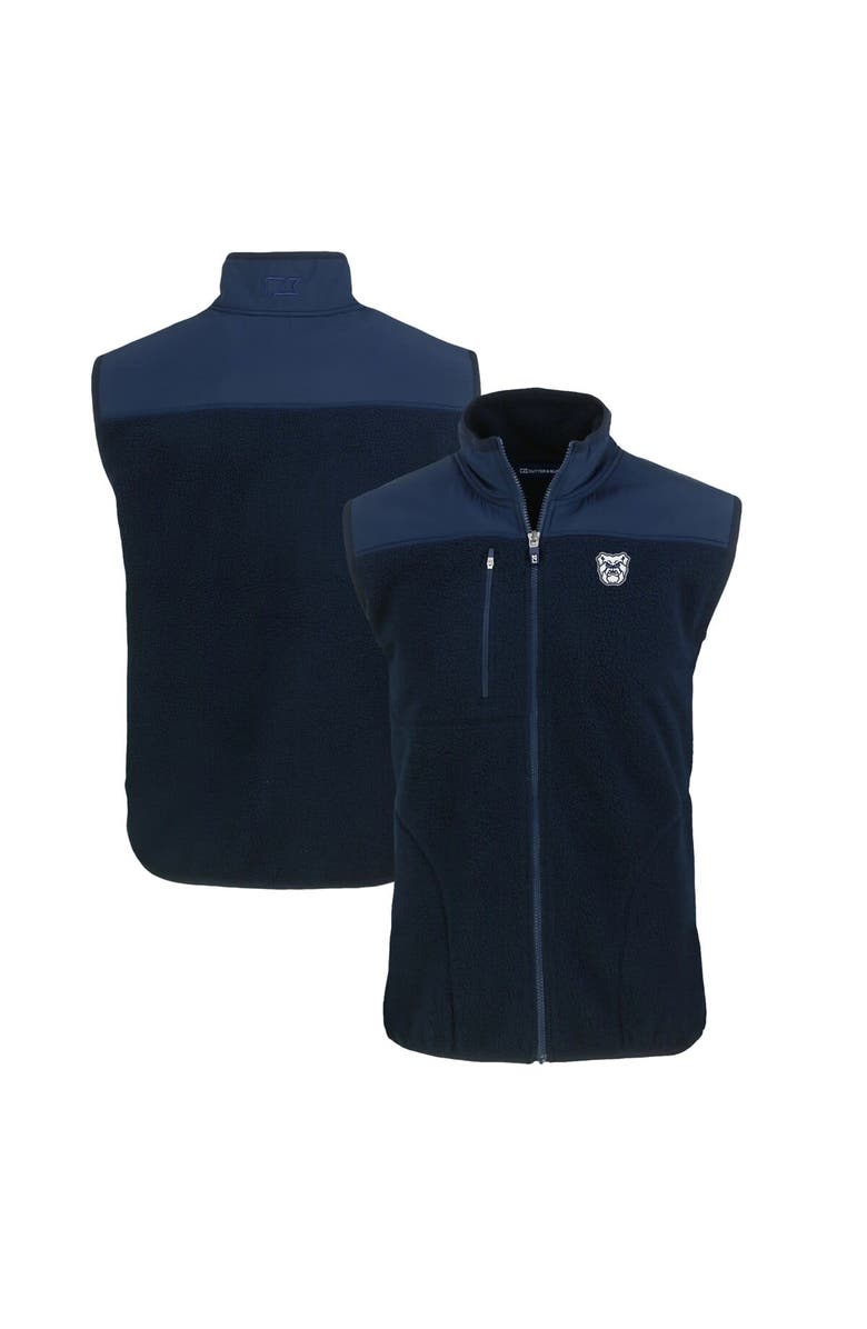 Cutter & Buck Men's Cutter & Buck  Navy Butler Bulldogs Big & Tall Cascade Eco Sherpa Fleece Full-Zip Vest, Main, color, 