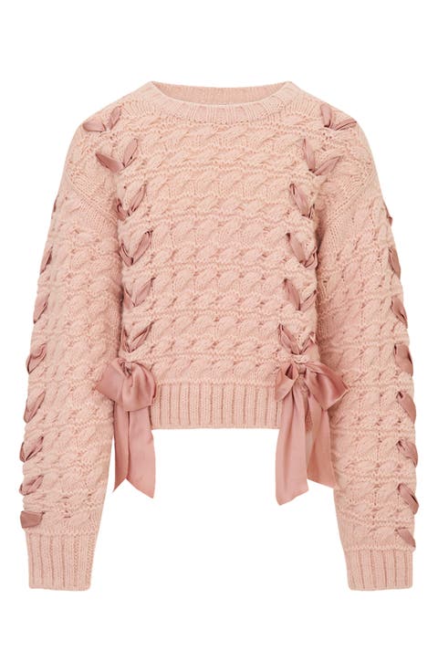 Kids' Minetta Ribbon Cable Sweater