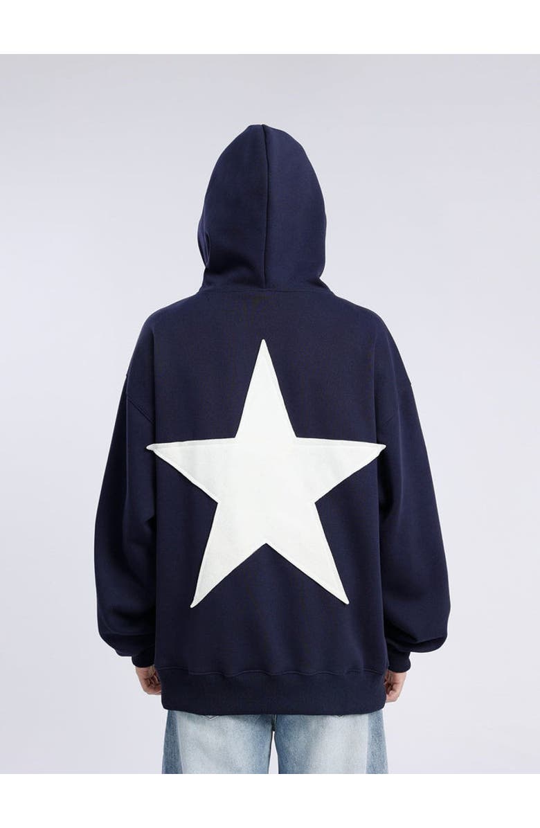 AELFRIC EDEN Star Color Contrast Hoodie, Alternate, color, Dark Blue