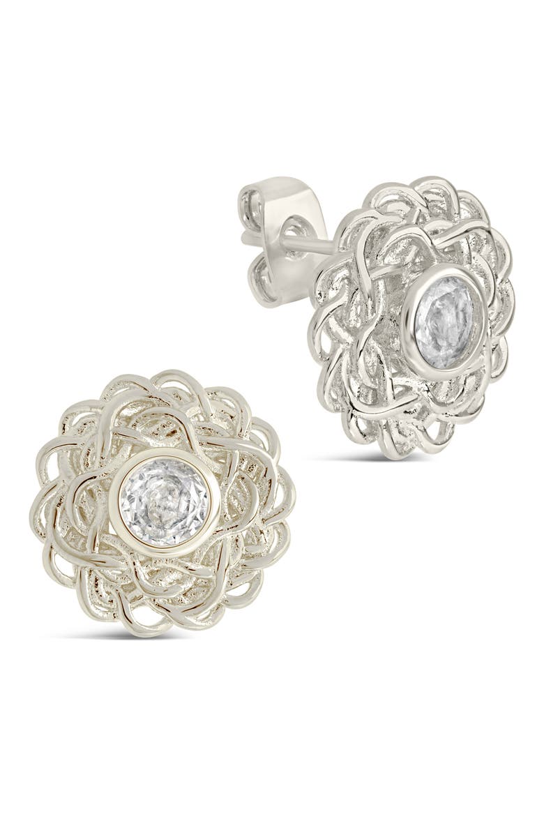 Lanira CZ Stud Earrings, Main, color, SILVER