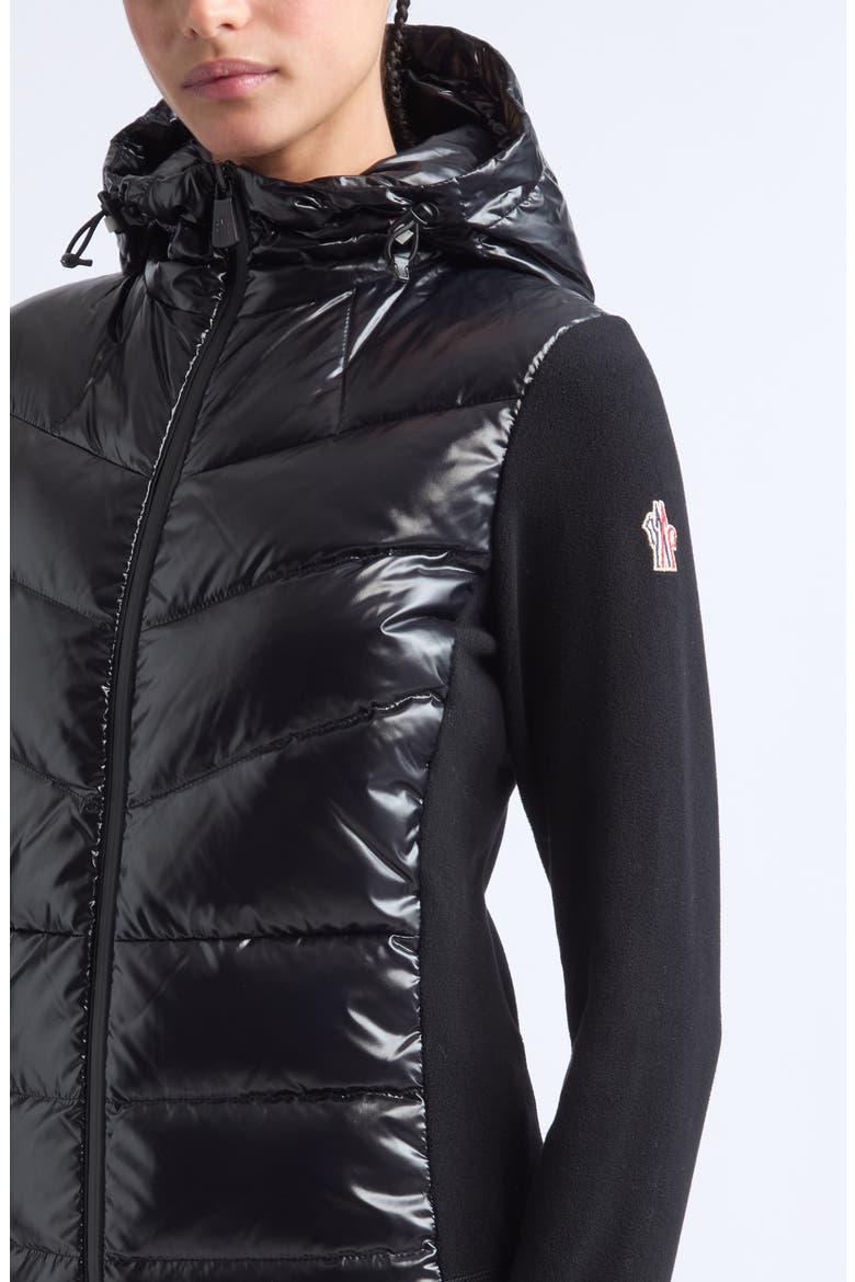 Mixed Media Down Jacket, Alternate, color, BLACK