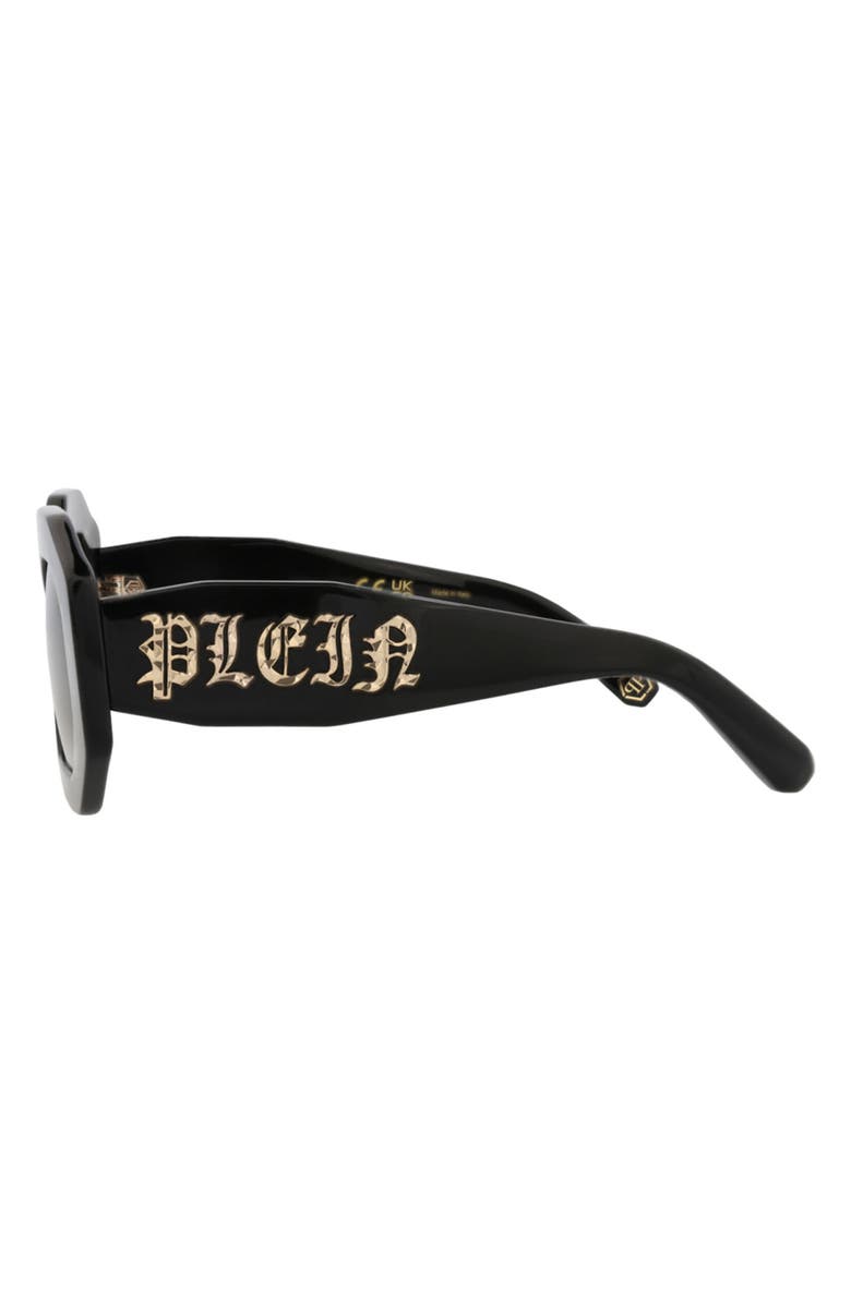 PHILIPP PLEIN 55mm Geometric Sunglasses, Alternate, color, Black Black Green