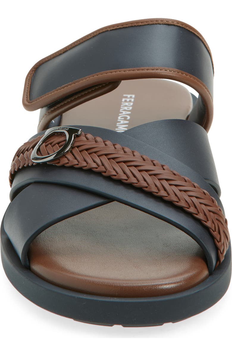 FERRAGAMO Bora Bora Slide Sandal, Alternate, color, Navy Midbrown