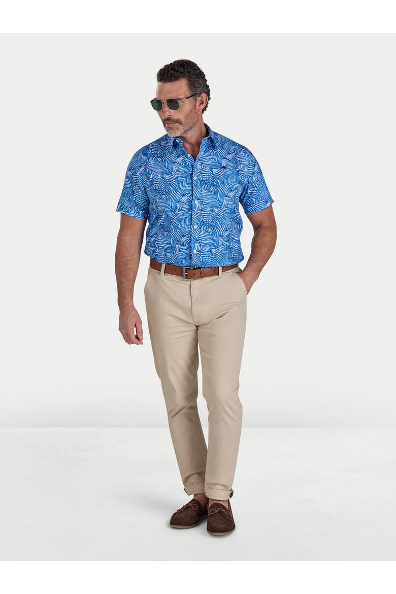Bali Short Sleeve Linen Blend Shirt, Alternate, color, Sky Blue