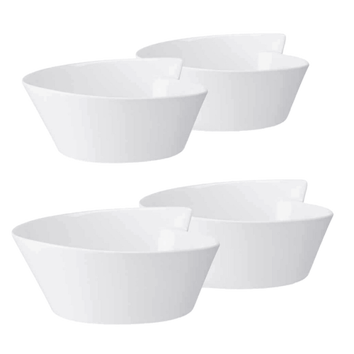 Villeroy & Boch Newwave Set Of 4large Round Rice Bowl In White