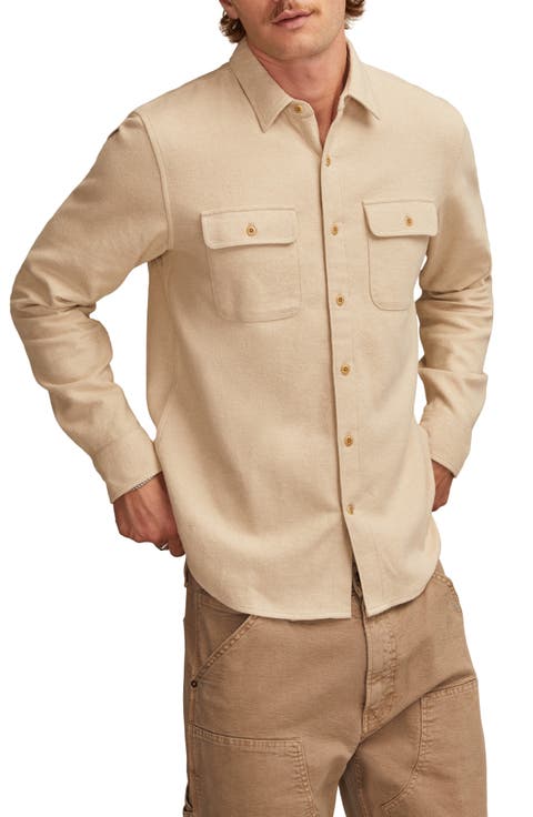 Cloud Soft Heathered Flannel Button-Up Shirt