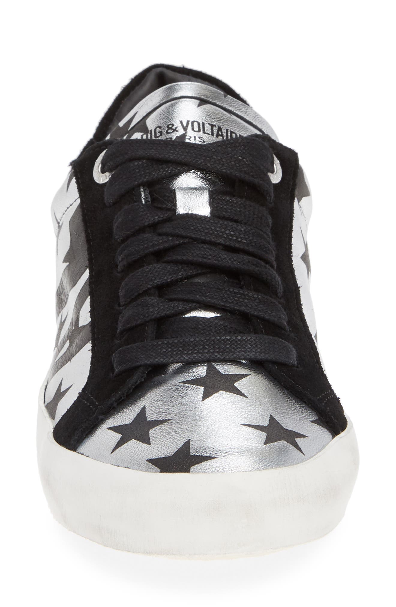 Zadig & Voltaire Used Lace-Up Sneaker, Alternate, color, 