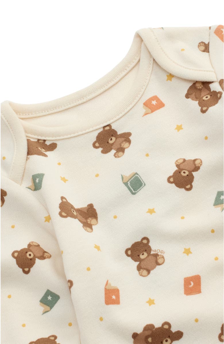 MORI Teddy Bear Long Sleeve Bodysuit, Alternate, color, Teddy Bear Print