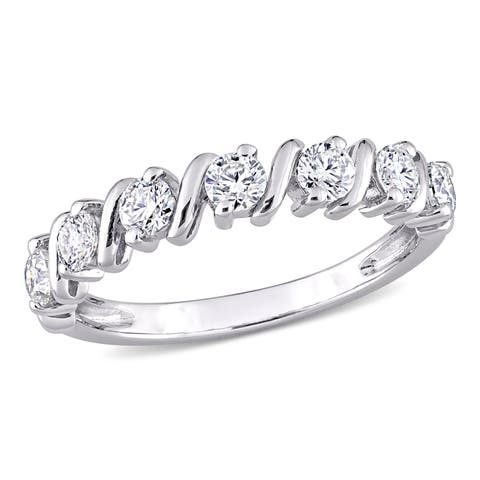 Moissanite Swirl Anniversary Band