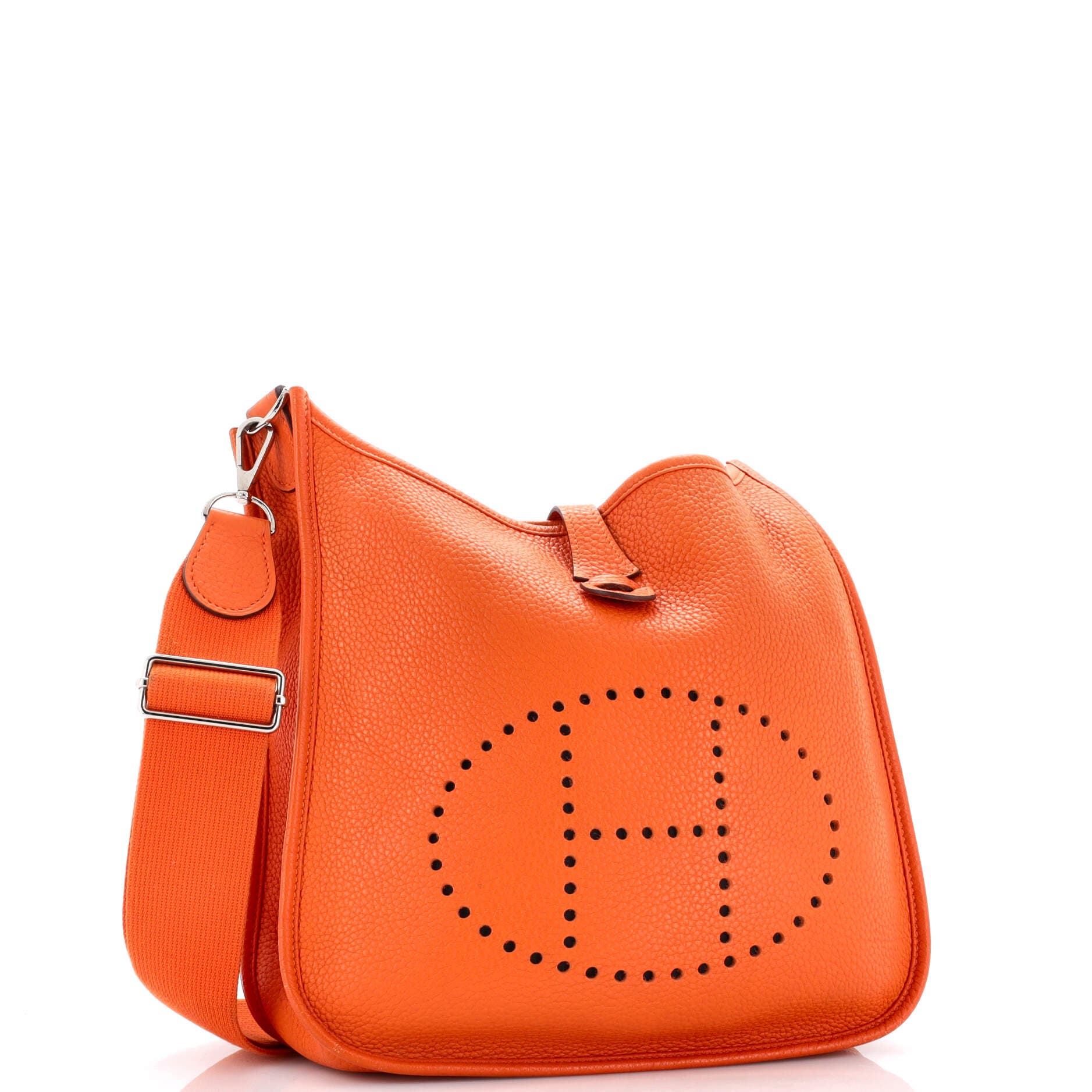 Pre-Owned Hermes Evelyne Bag Gen III Clemence PM, Alternate, color, Orange H