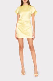 Milly Kora Hammered Satin Minidress