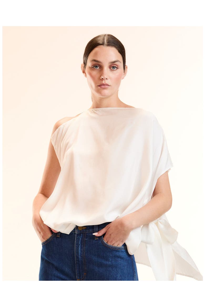 Windswept Tie Top, Alternate, color, White