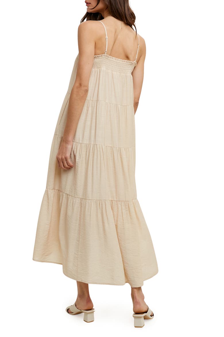 Tiered Midi Dress, Alternate, color, NATURAL