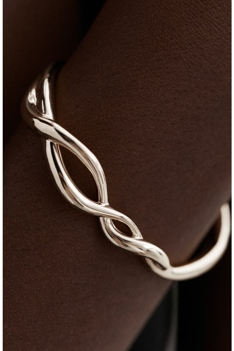 Ochre Sterling Silver Bangle, Alternate, color, STERLING SILVER