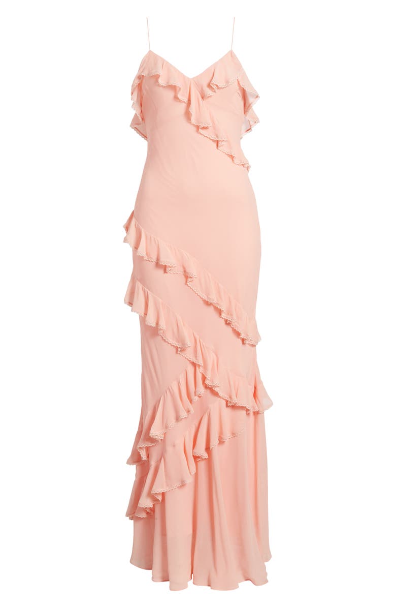 LoveShackFancy Rialto Cascade Ruffle Dress, Alternate, color, Peach Bliss