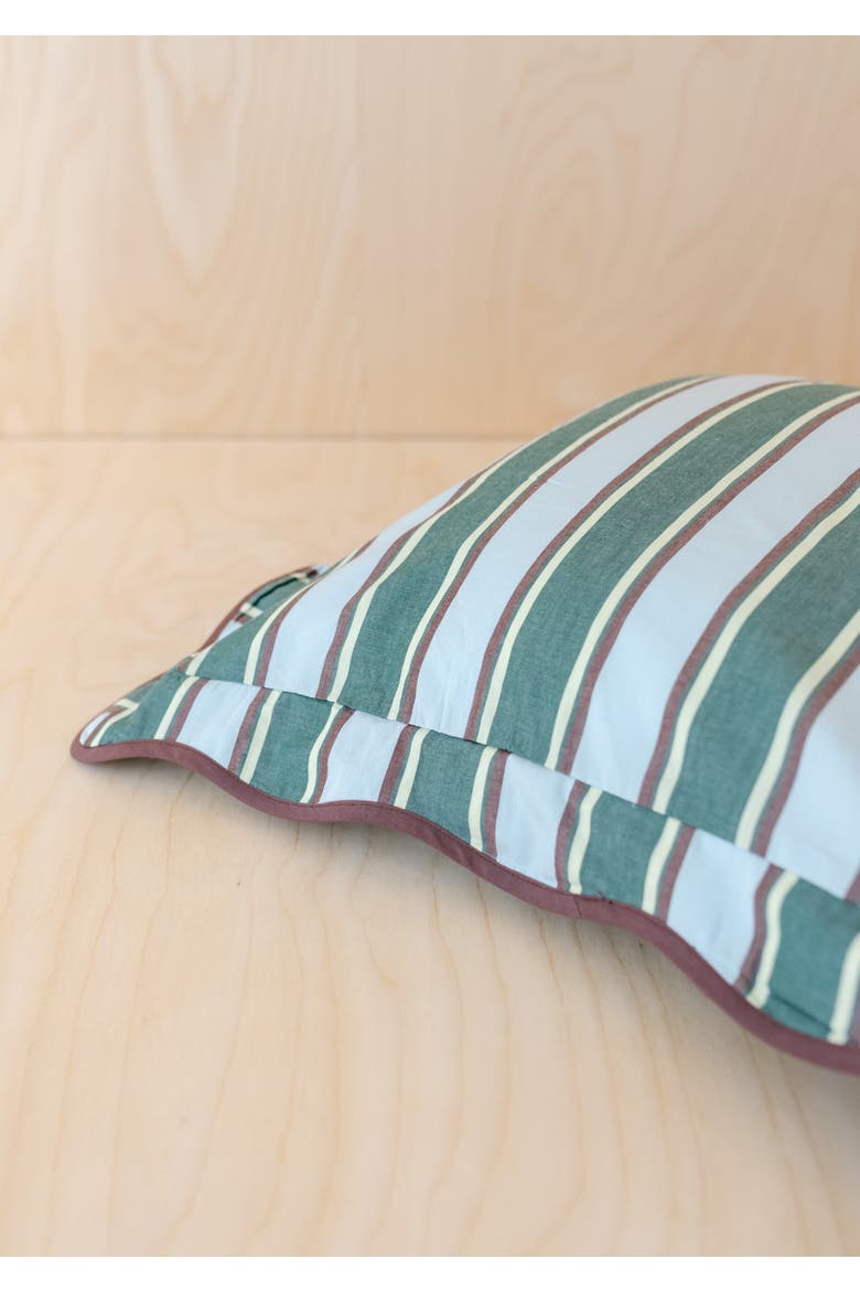 Cotton Stripe Bow Pillowcase, Alternate, color, Blue Stripe