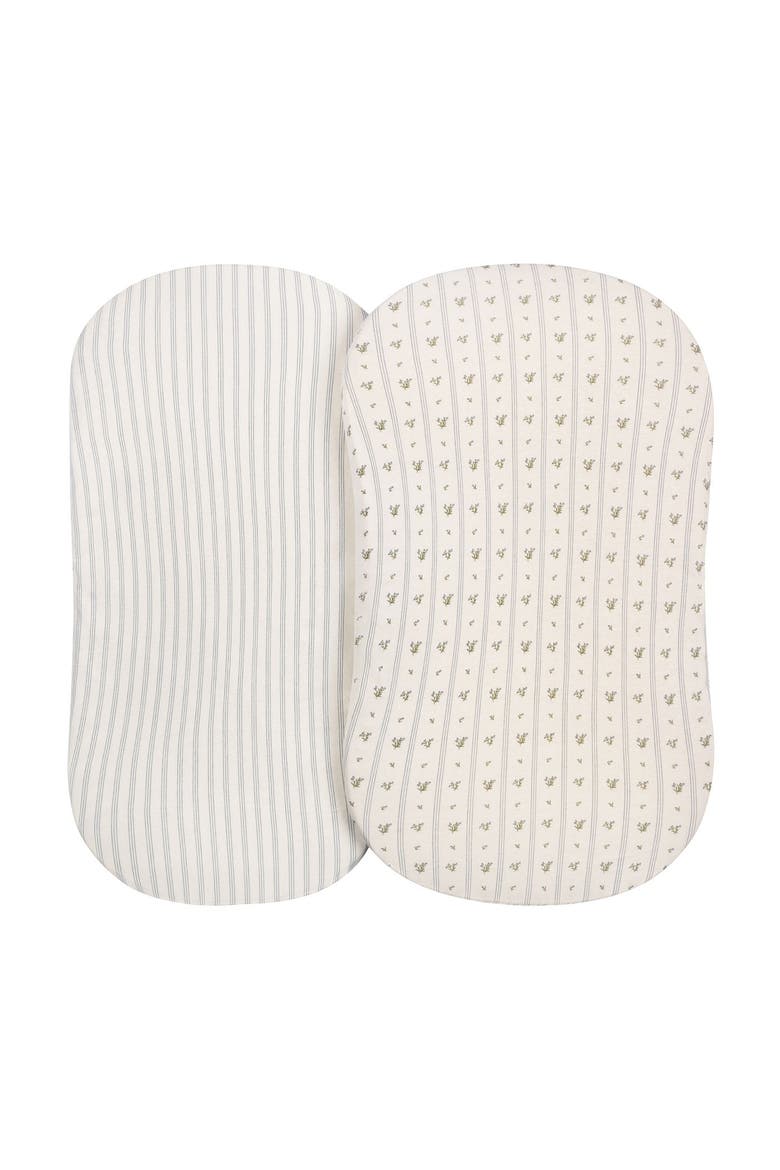 Baby Fitted Bassinet Sheet 2 Pack, Alternate, color, Linear Berry Leaf