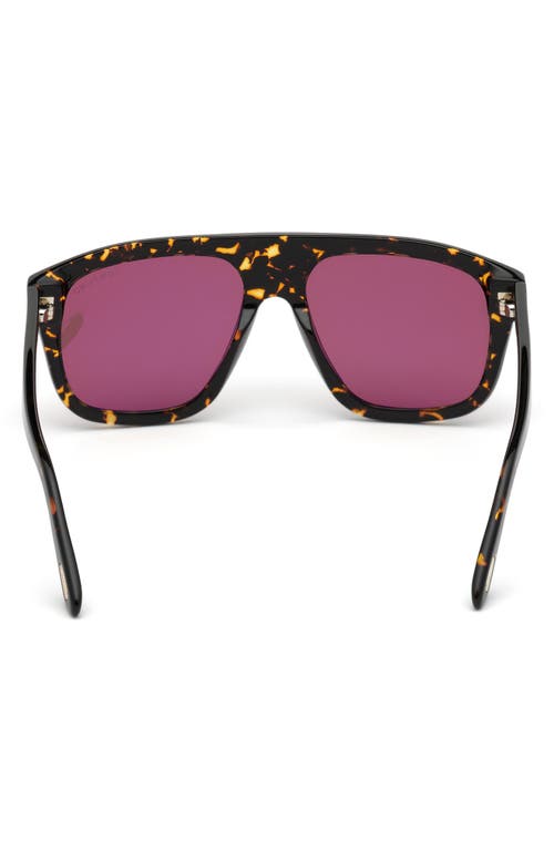 Tom Ford 56mm Gradient Square Sunglasses In Dark Havana