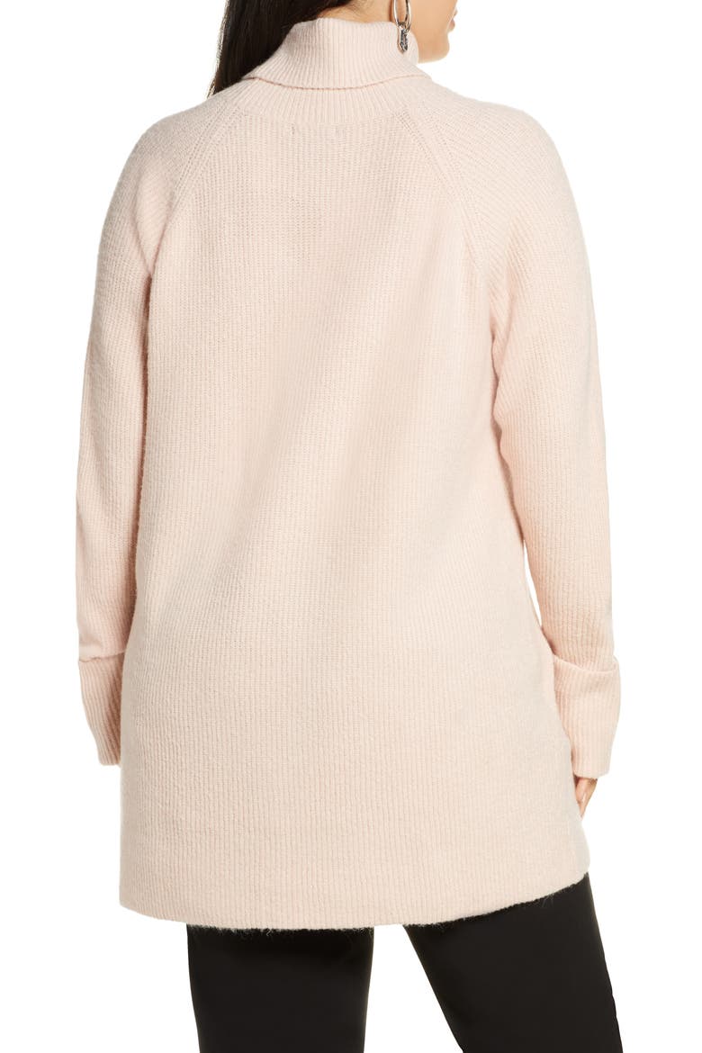 Ribbed Turtleneck Sweater, Alternate, color, PINK SMOKE