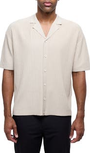 XRAY Ribbed Knit Camp Shirt