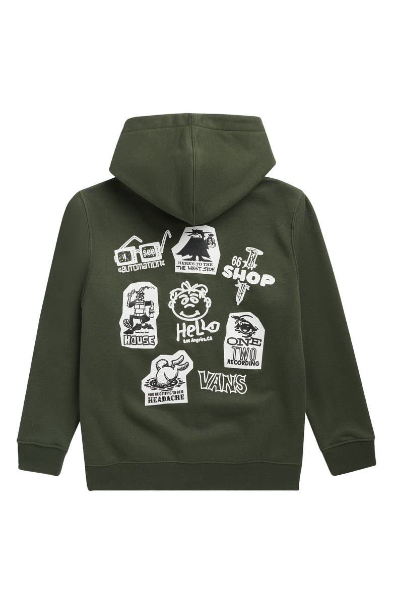 Vans Kids' Classified Graphic Zip Hoodie, Alternate, color, Dried Kelp