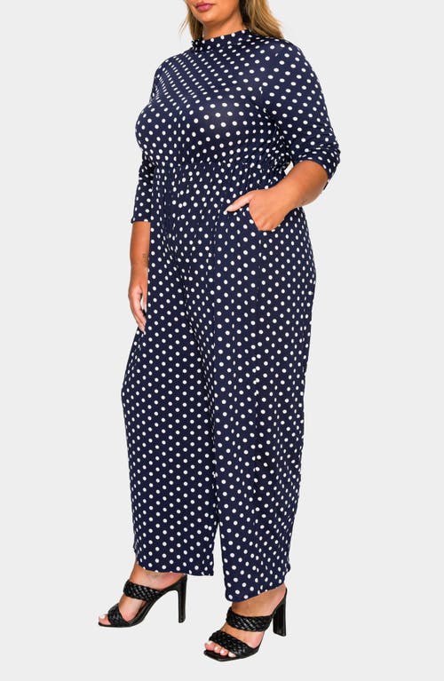 L I V D Lunette Dot Wide Leg Jumpsuit In Blue