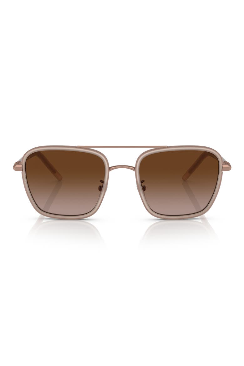 53mm Square Sunglasses, Main, color, ROSE GOLD