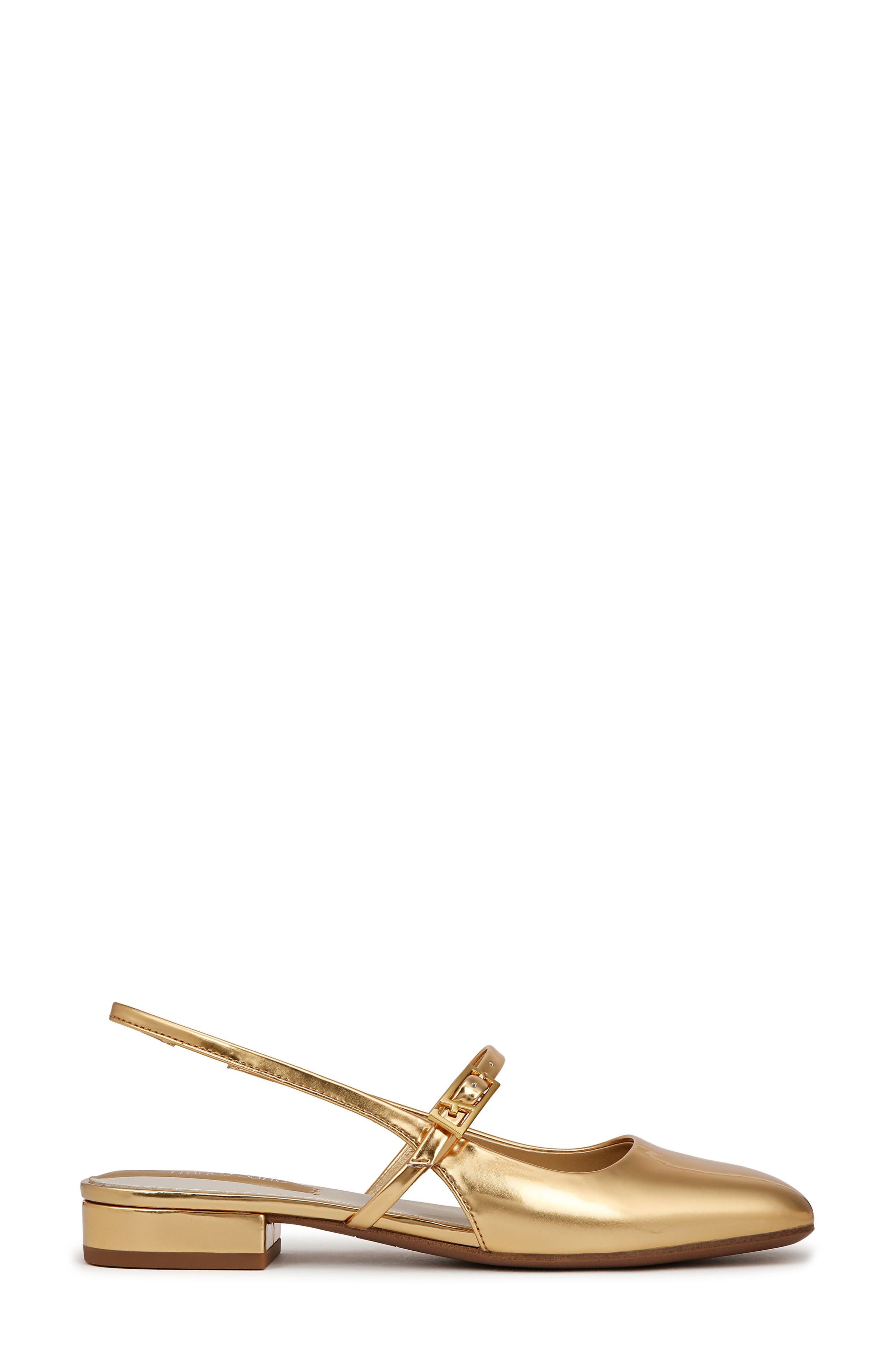 Destin Slingback Flat, Alternate, color, GOLD
