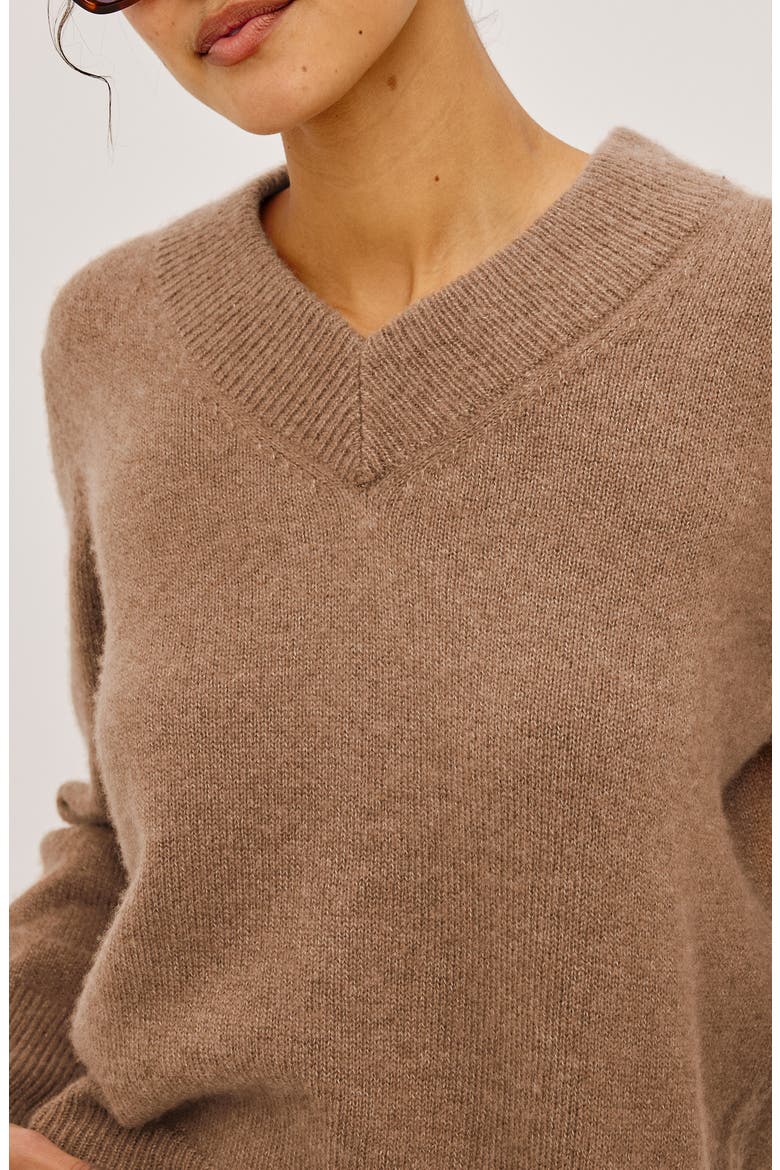 Lidya V-Neck Sweater, Alternate, color, HEATHER CAMEL