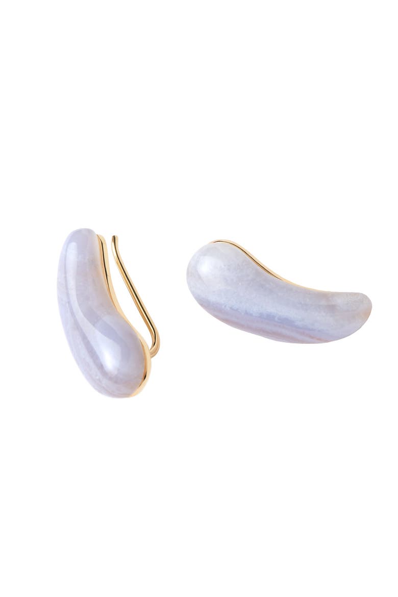 Agate Aqua Earrings, Main, color, Blue Lace