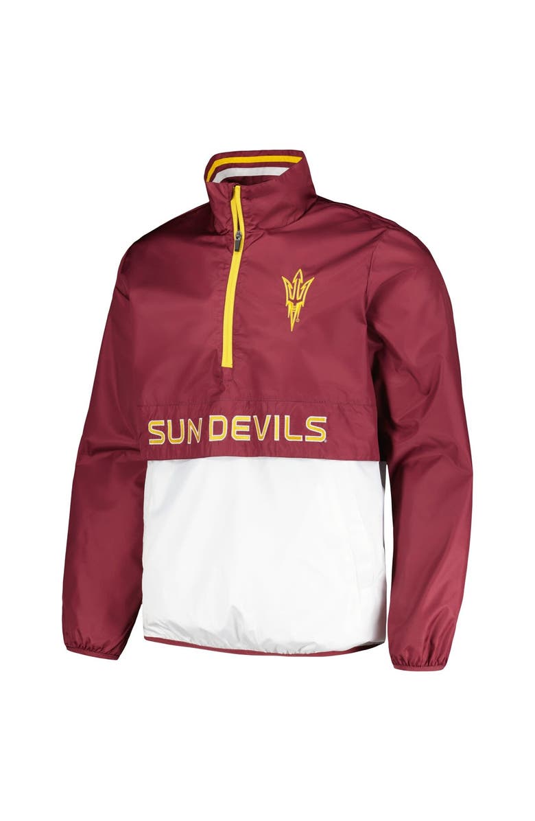 G-III SPORTS BY CARL BANKS Men's G-III Sports by Carl Banks Maroon Arizona State Sun Devils Cornerman Half-Zip Top, Alternate, color, Maroon