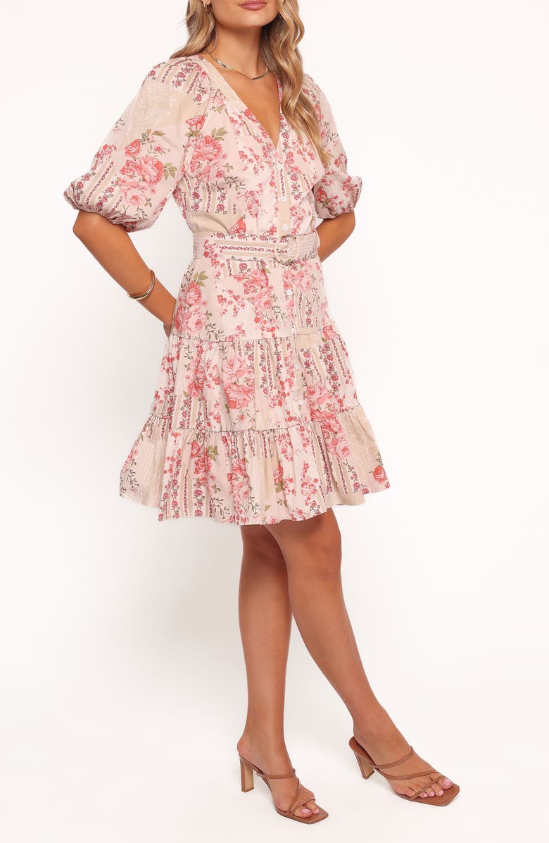 Petal & Pup Columbia Floral Print Belted Dress, Alternate, color, Soft Camellia