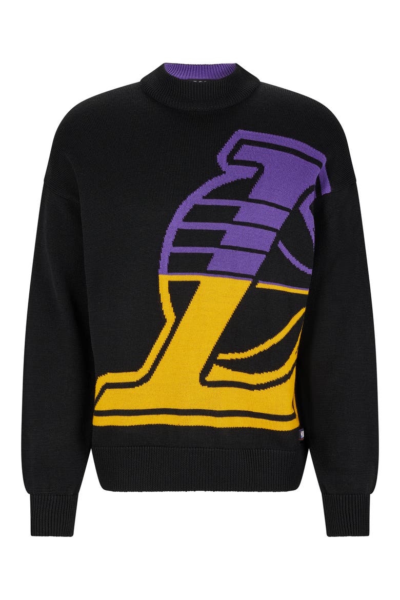 x NBA Lakers Wool Blend Mock Neck Sweater, Main, color, BLACK - LA LAKERS