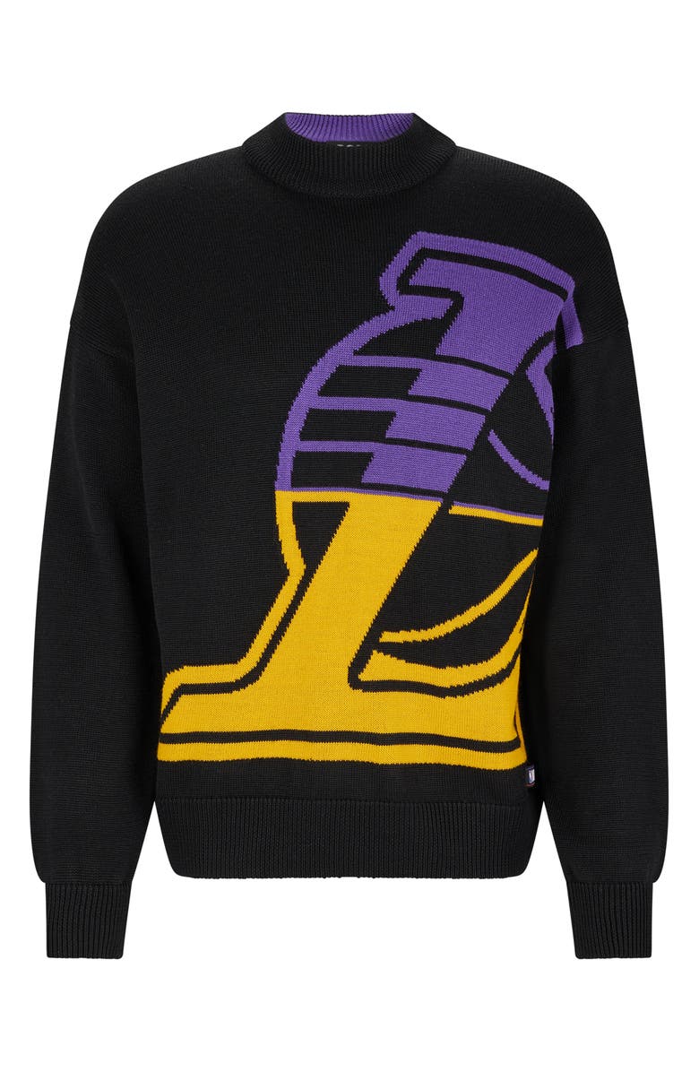 BOSS x NBA Lakers Wool Blend Mock Neck Sweater, Main, color, 