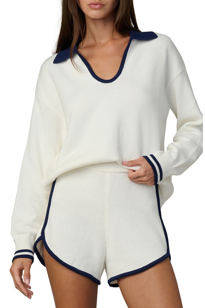 The Romie Polo Sweater, Alternate, color, MILK