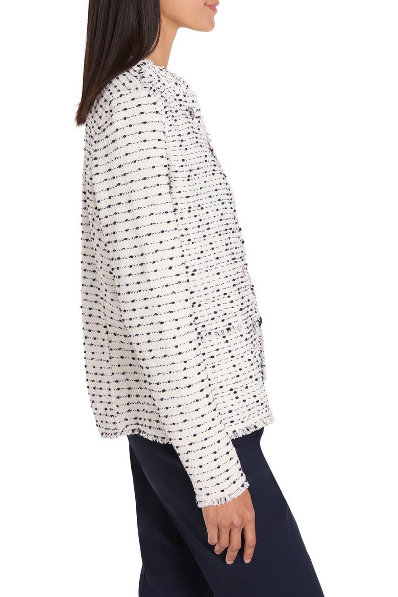 Military Weave Fringe Knit Jacket, Alternate, color, CREAM MULTI