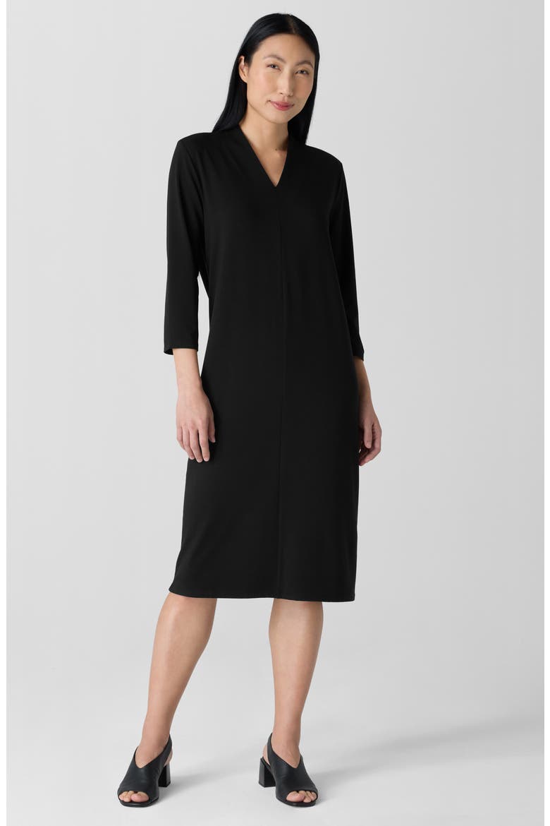 Jersey Sheath Midi Dress, Alternate, color, BLACK