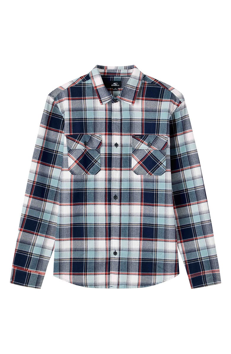 O'Neill Kids' Winslow Plaid Flannel Button-Up Shirt, Main, color, 