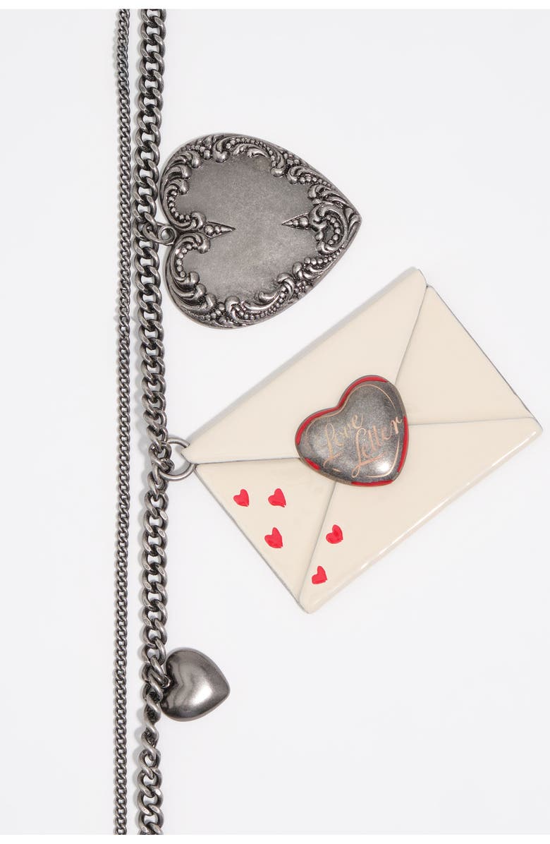 Bimba y Lola Aged Love Letter Necklace, Alternate, color, Dark Silver