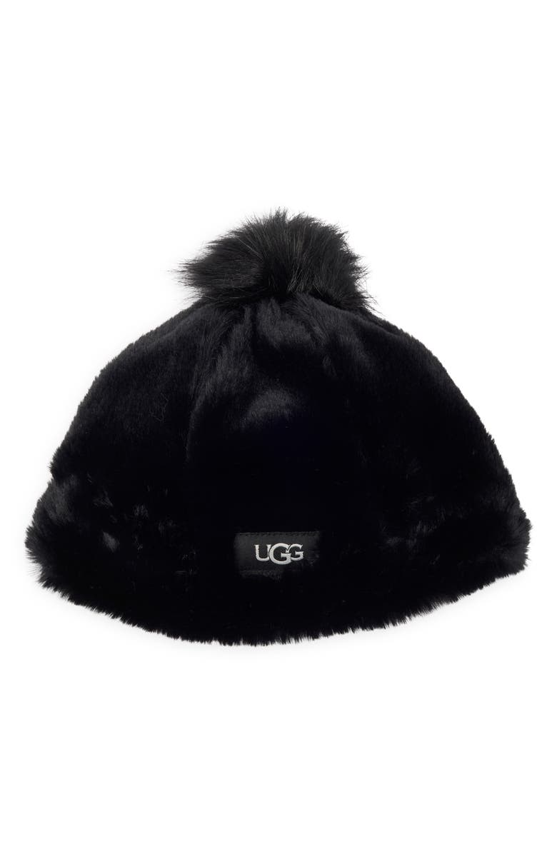 UGG<sup>®</sup> Kids' Faux Fur Pom Beanie, Main, color, 