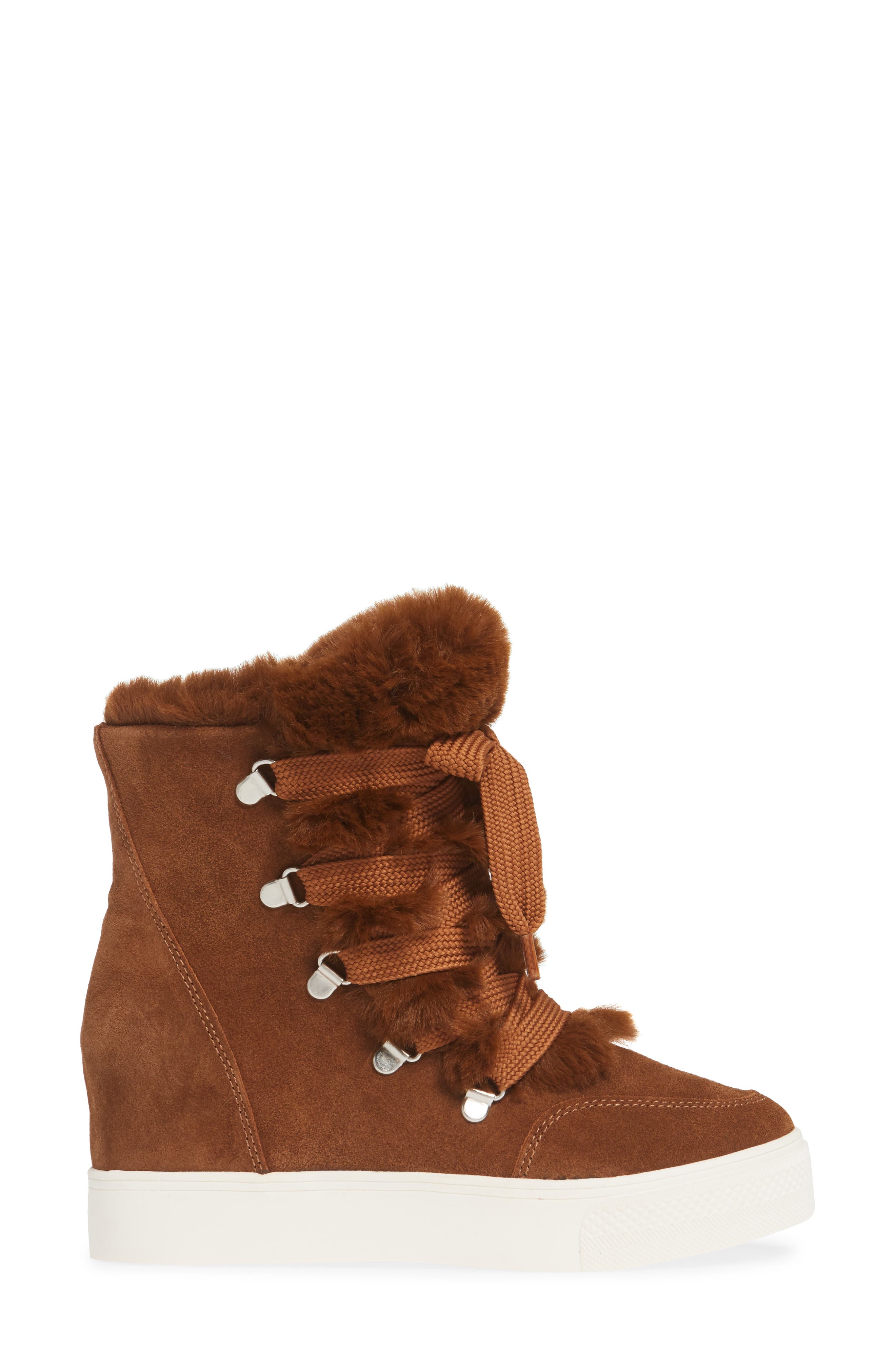 Wharton Faux Fur Bootie, Alternate, color, CHESTNUT SUEDE