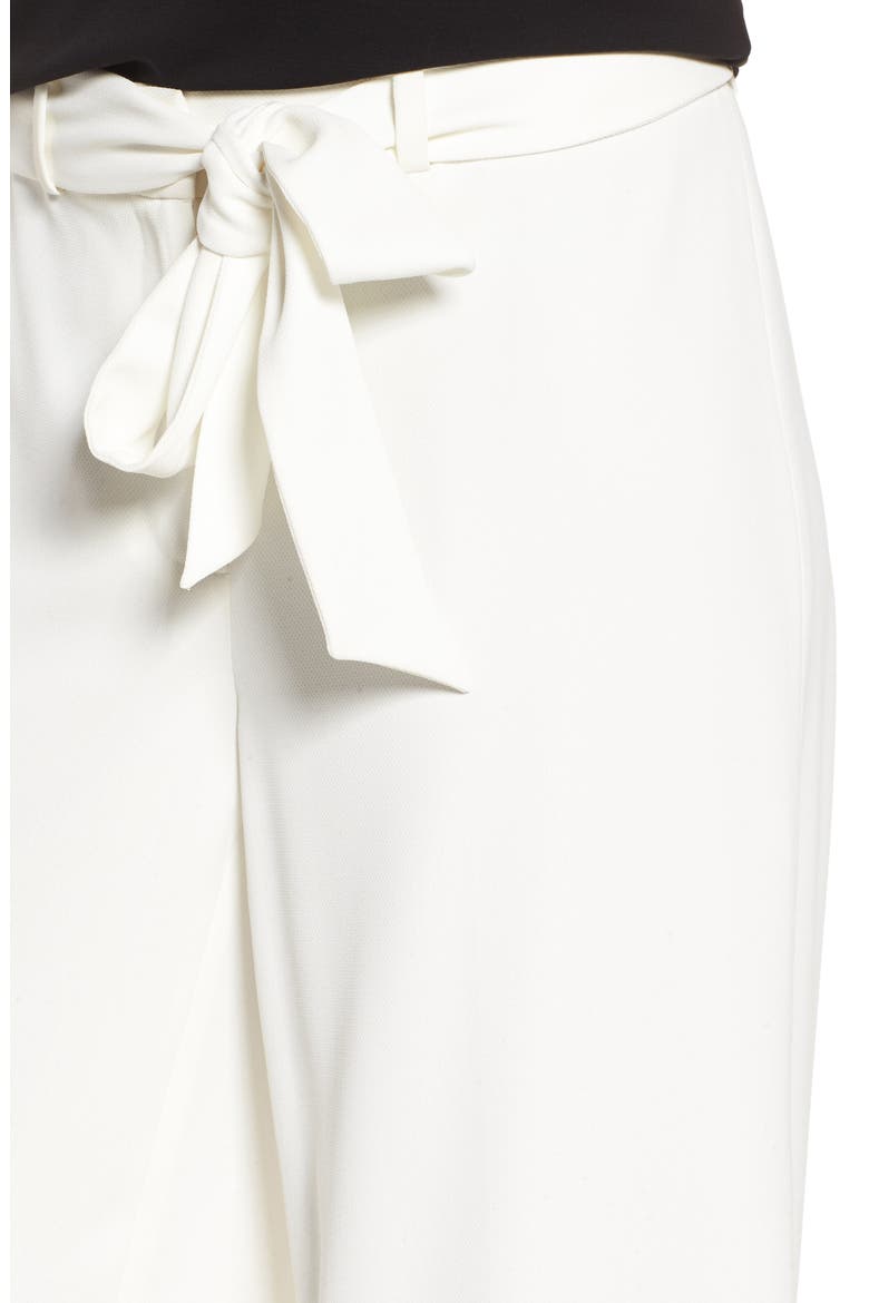 Tie Front Wide Leg Pants, Alternate, color, NEW IVORY